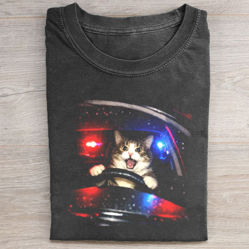 Vintage Cat Memes Graphic T-shirt