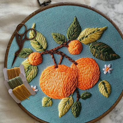 Rubbyoo Embroidery Kit-  Branch Oranges