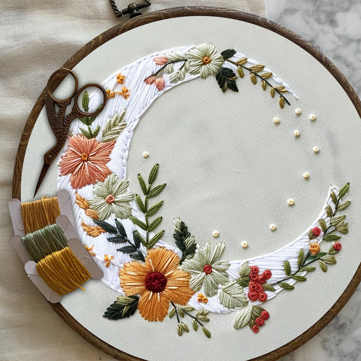 Rubbyoo Embroidery Kit- Flower Moon