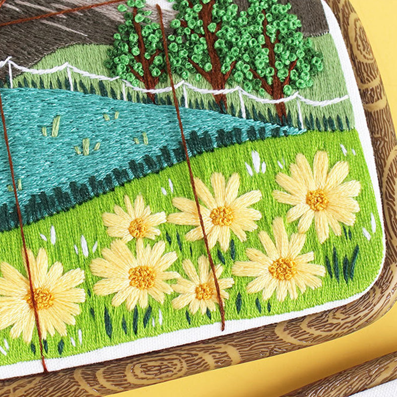Window View Embroidery Kit: Frame Your World in Stitches