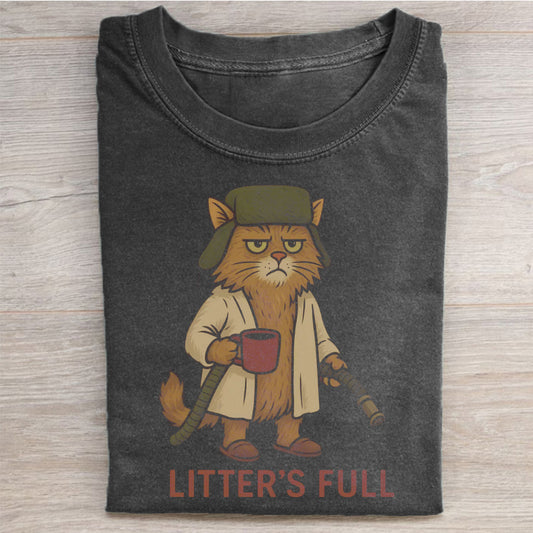 Litter's Full Christmas Vacation Cat T-shirt