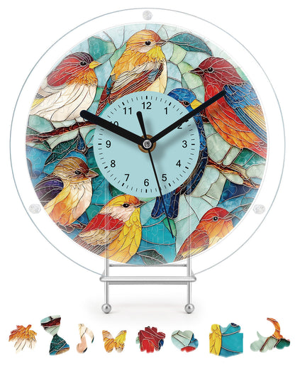DIY Acrylic Puzzle Clock Kit - Birds in Harmony