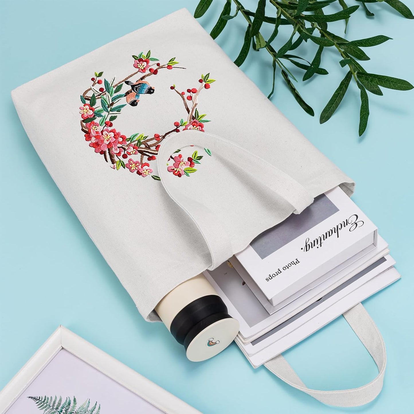 Spring Song Embroidery Canvas Bag: Embroider Your Unique Style