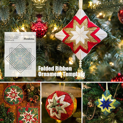 Bauble & Bling Folded Ribbon Ornament Template -With Instructions