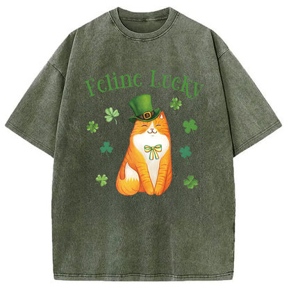 Lucky Irish Cat Washed T-Shirt