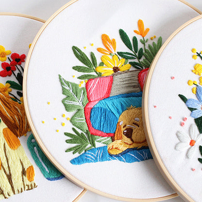 Paws And Petals Embroidery Kit: Celebrate Joyful Moments with Every Stitch