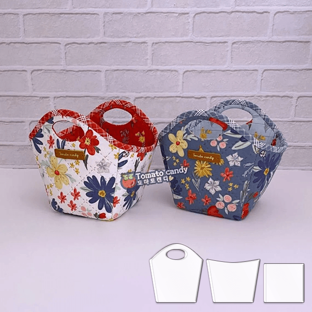 Foldable Cute Fabric Basket Sewing Template（3PCS）  - With Instructions