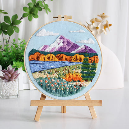 UrCustomHUB Scenic Serenity Embroidery Kit: Let Every Stitch Paint a Landscape