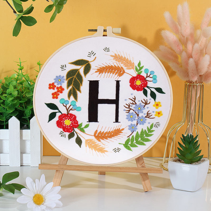 HOME & LOVE Floral Monogram Embroidery Kit