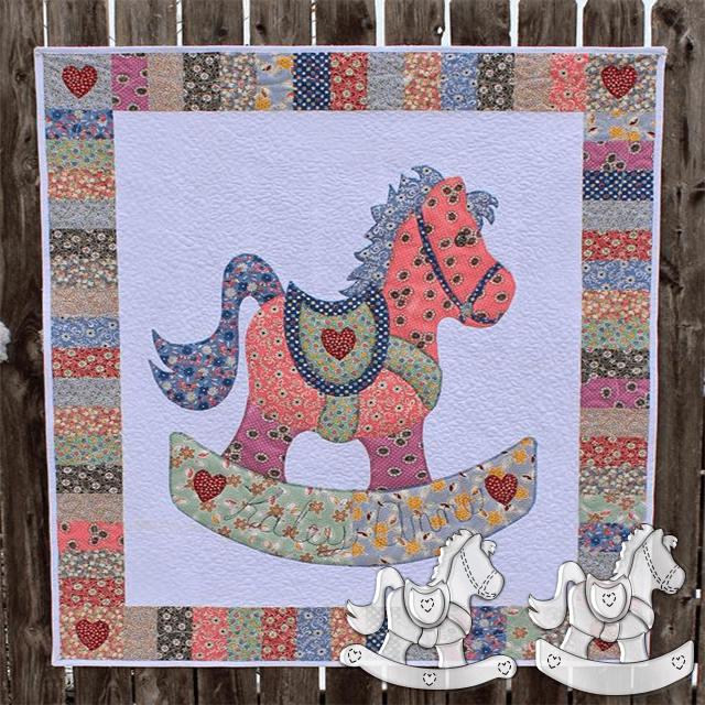 Vintage Rocking Horse Quilt Template Set(A+B Style)-With Instructions