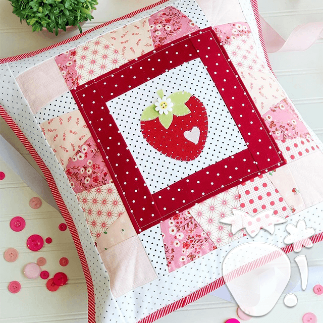 Vintage Strawberries Quilt Template - With Instruction