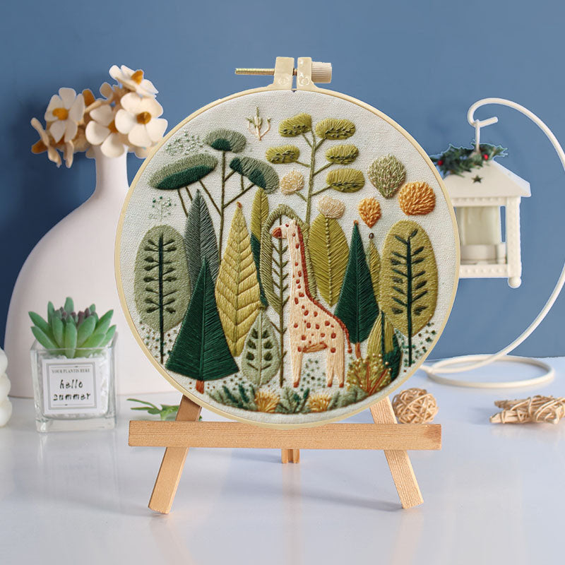 Giraffe Grove Embroidery Kit