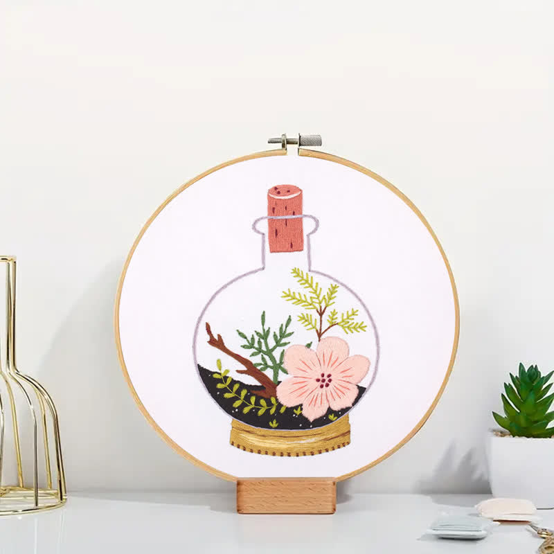Rubbyoo Embroidery Kit - Terrarium Plants