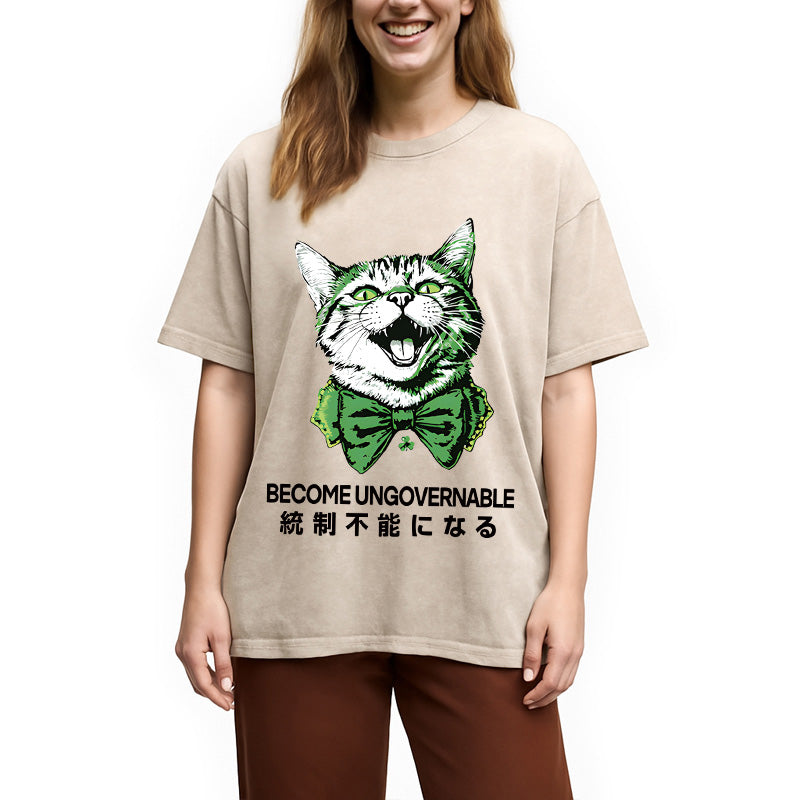 St. Patrick's Day Prank Cat Washed T-Shirt