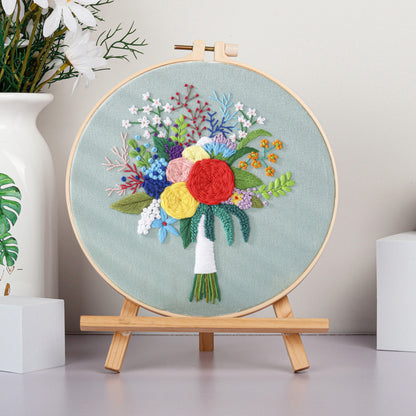 Embroidery Hoop Flowers Gift Kit for Beginner