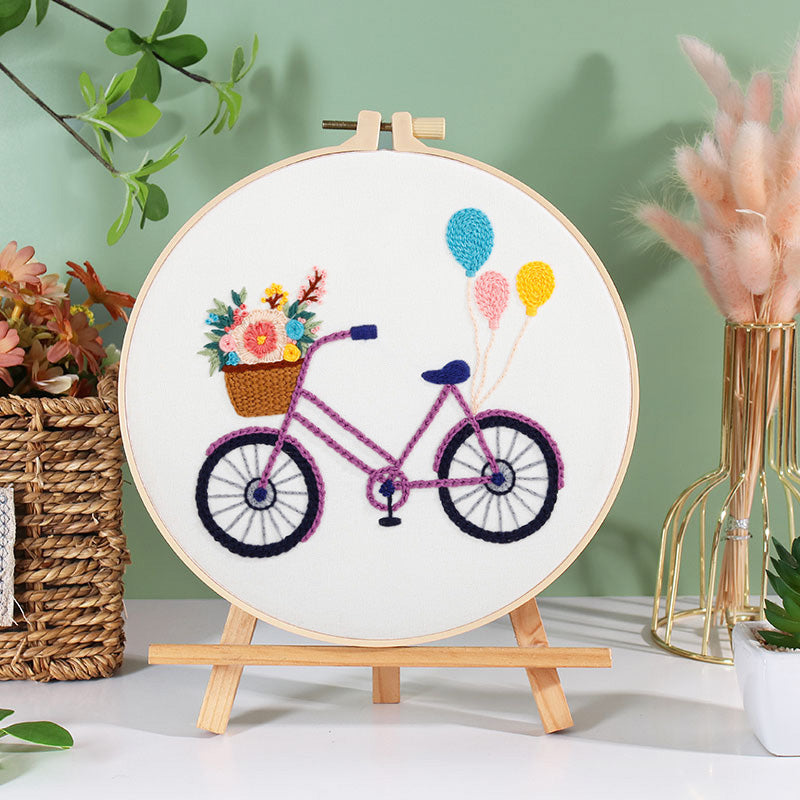 Bicycle Bliss Embroidery Kit: Ride into Creativity with Every Stitch