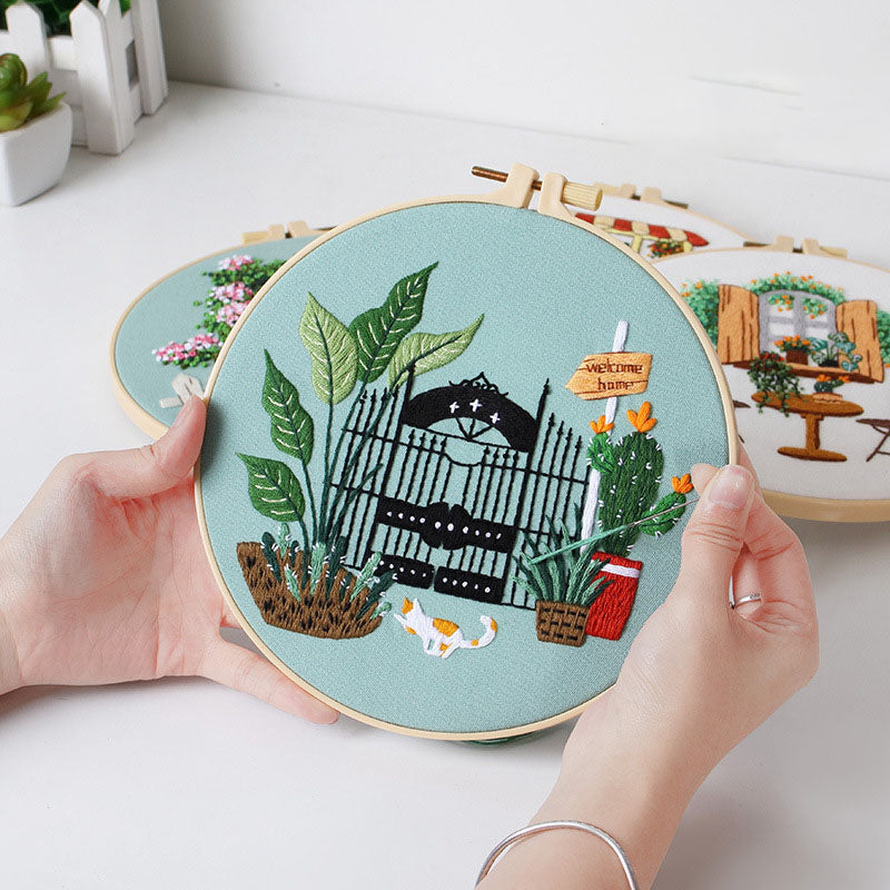Cozy Courtyard - Themed DIY Embroidery Kits