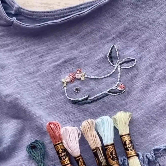 DIY Water-Soluble Printed Animals Set Embroidery
