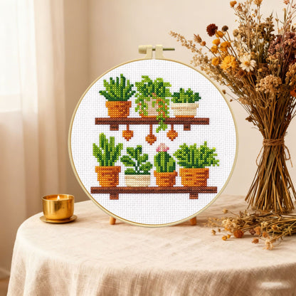Potted Greenery Embroidery Kit