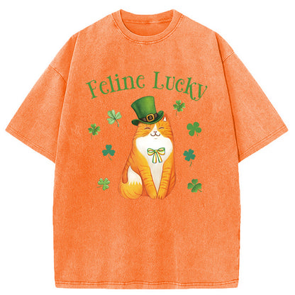 Lucky Irish Cat Washed T-Shirt