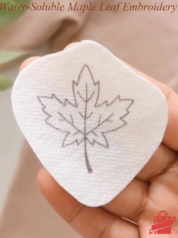 DIY Water-Soluble Printed Maple Leaf Embroidery