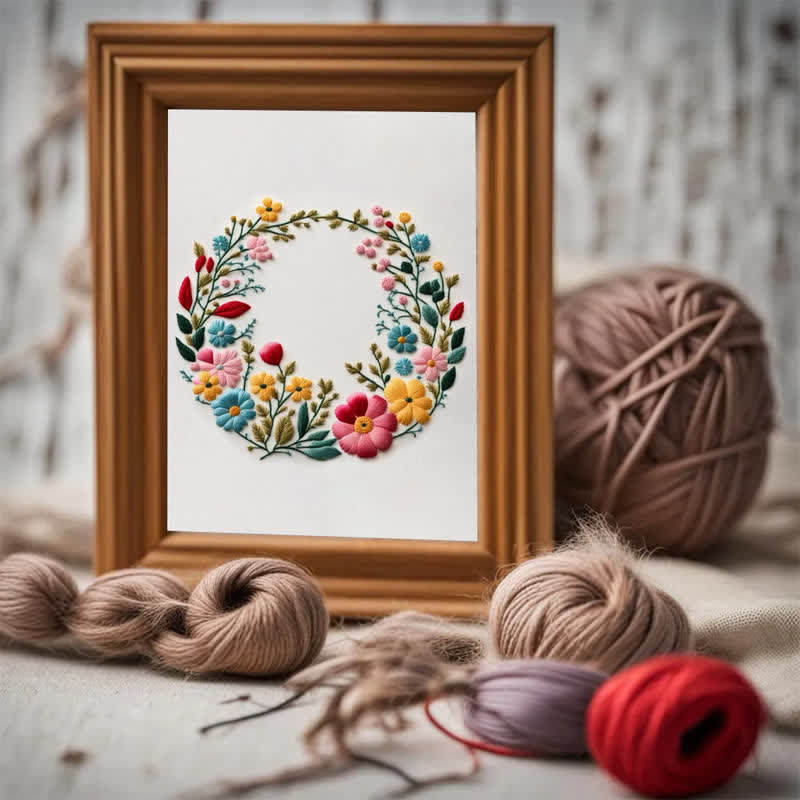 Rubbyoo Embroidery Kit - Flowers Diy Kit For Women