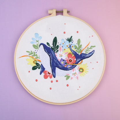 Floral Whale - Themed DIY Embroidery Kits