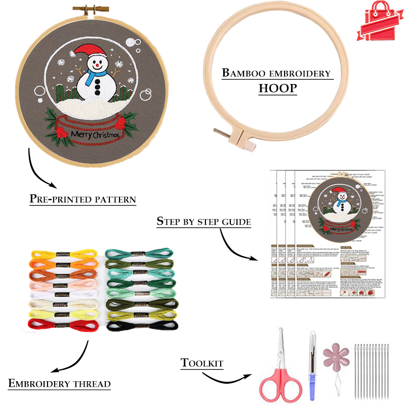 Festive Christmas Embroidery Kit: Craft Your Holiday Cheer