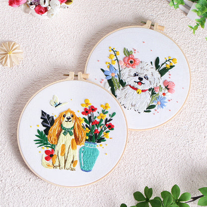 Paws And Petals Embroidery Kit: Celebrate Joyful Moments with Every Stitch