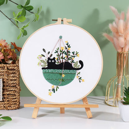 Rubbyoo Embroidery Kit - Cute Black Cat