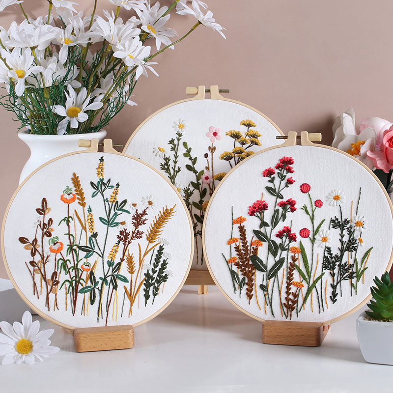 Wildflower  -Themed DIY Embroidery Kits