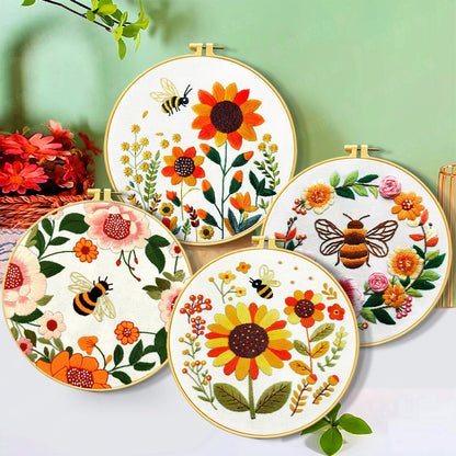 Sunflower And Bee Embroidery Kit