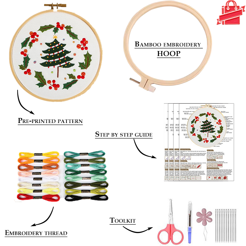 Christmas Cheer Embroidery Kit: Celebrate the Season with Every Stitch