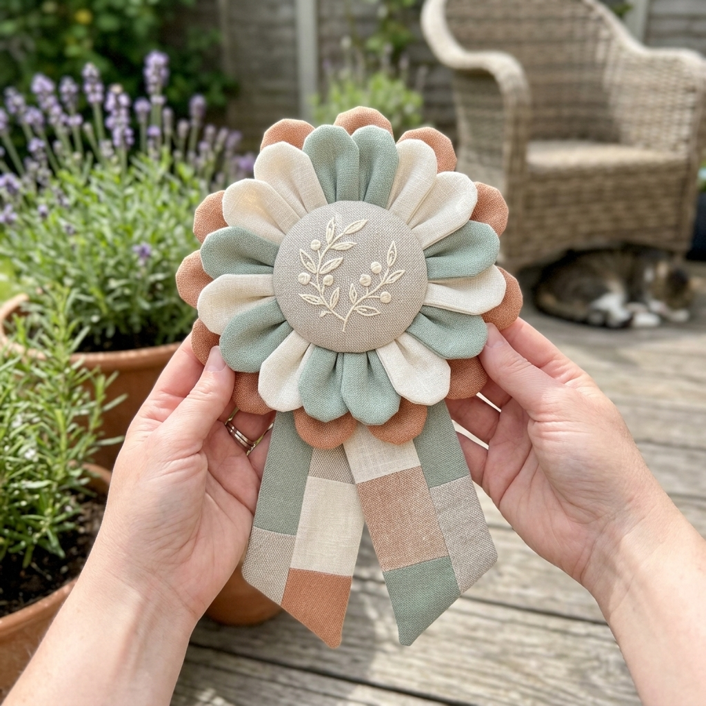 Custom Fabric Flower Door Hanger Sewing Template Set - With Instructions