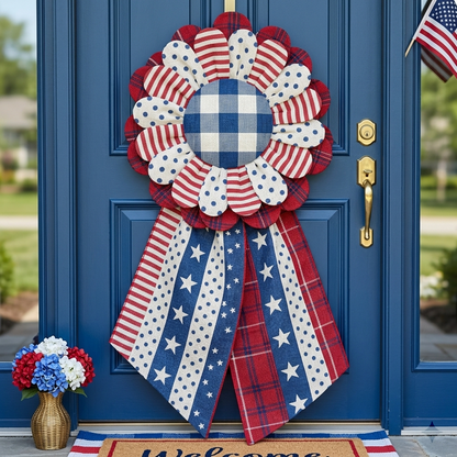 Custom Fabric Flower Door Hanger Sewing Template Set - With Instructions