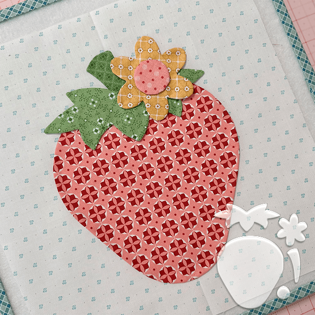 Vintage Strawberries Quilt Template - With Instruction