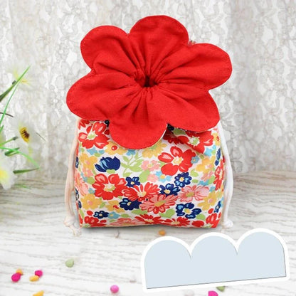 Flower Drawstring Storage Bag Template