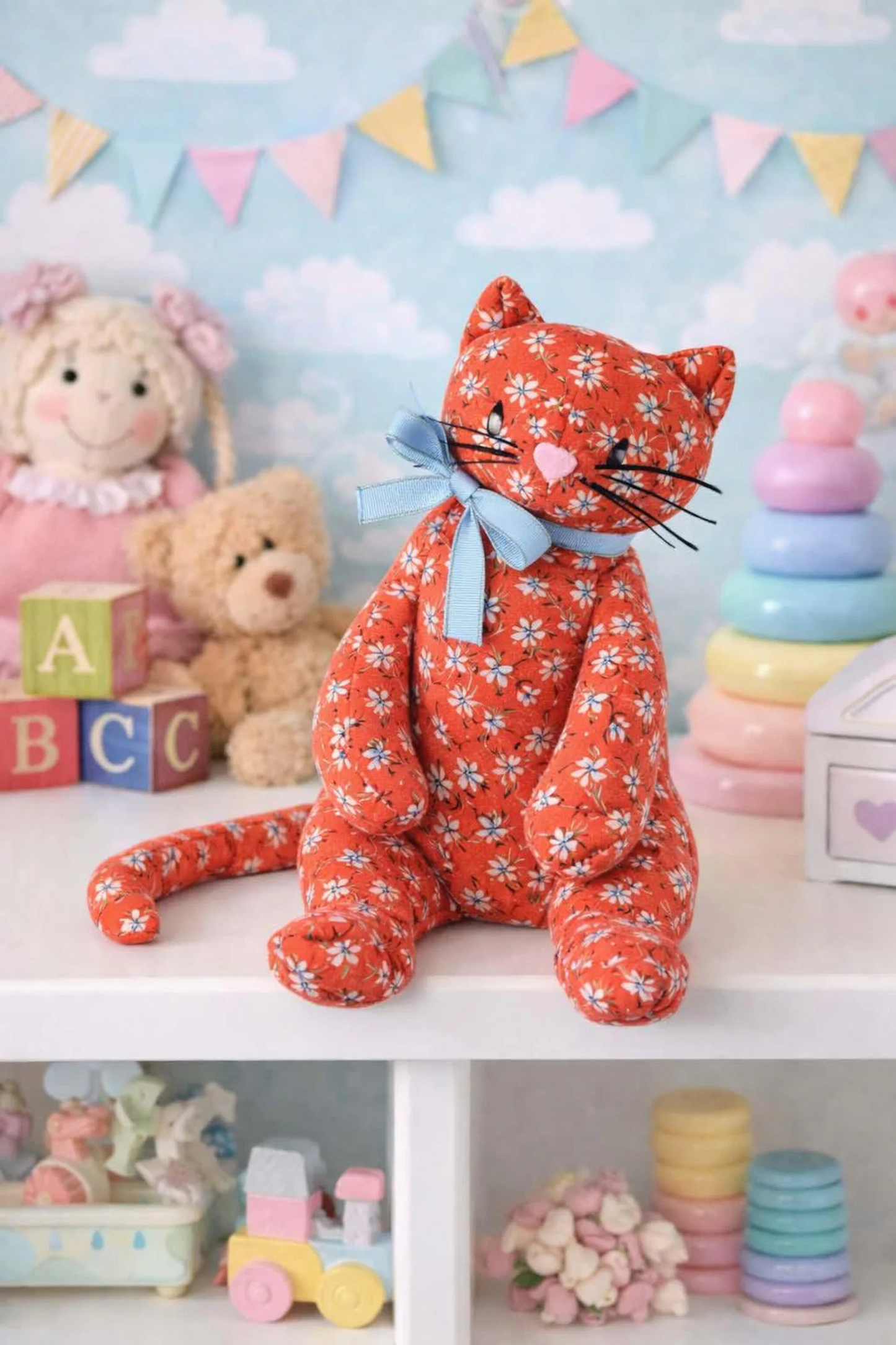 Sleeping CAT Sewing Template  Set - With Instructions