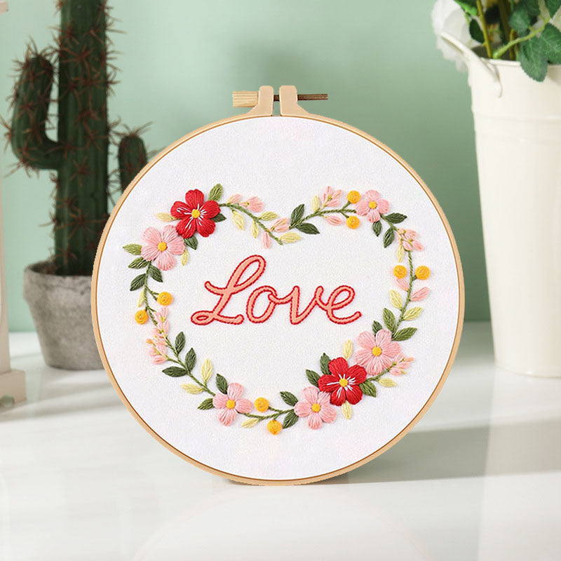 Love And Floral Bouquet - Themed DIY Embroidery Kits