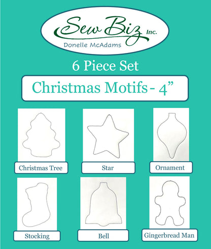 Christmas Motif Quilting Template Set (6 PCS)  - With Instructions