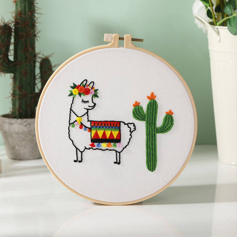 Alpacas and cacti  -Themed DIY Embroidery Kits