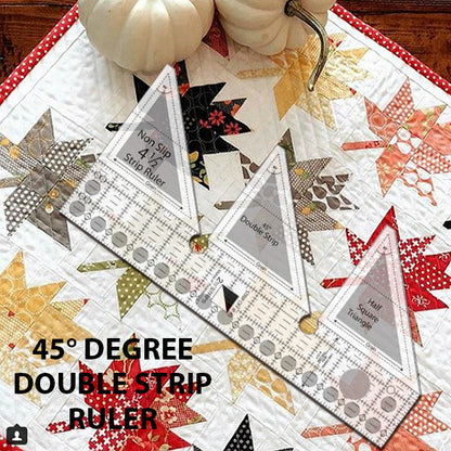 45° Degree Double Strip Ruler - With Instructions