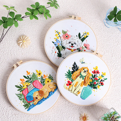 Paws And Petals Embroidery Kit: Celebrate Joyful Moments with Every Stitch