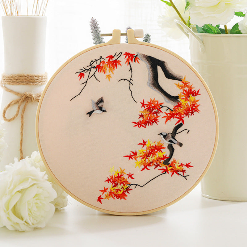 Flowers and birds -Themed DIY Embroidery Kits