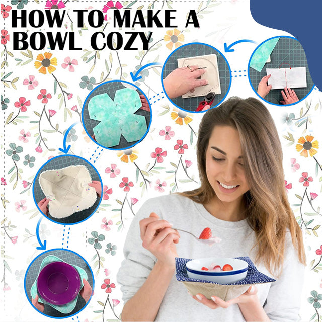 Bowl Cozy Template Cutting Ruler Set - 2PCS (With Instructions)