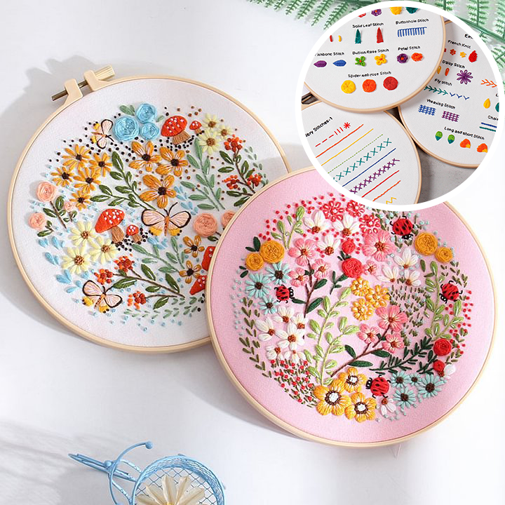 Floral Paradise Embroidery Kit: Create Your Blossoming Masterpiece