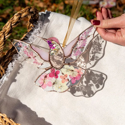 Stained Glass Hummingbird Suncatcher - Home Decoration