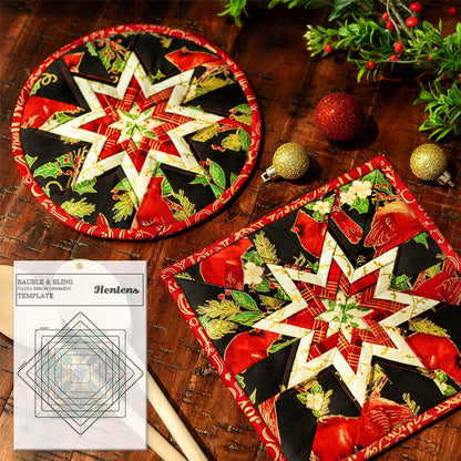 Bauble & Bling Folded Ribbon Ornament Template -With Instructions