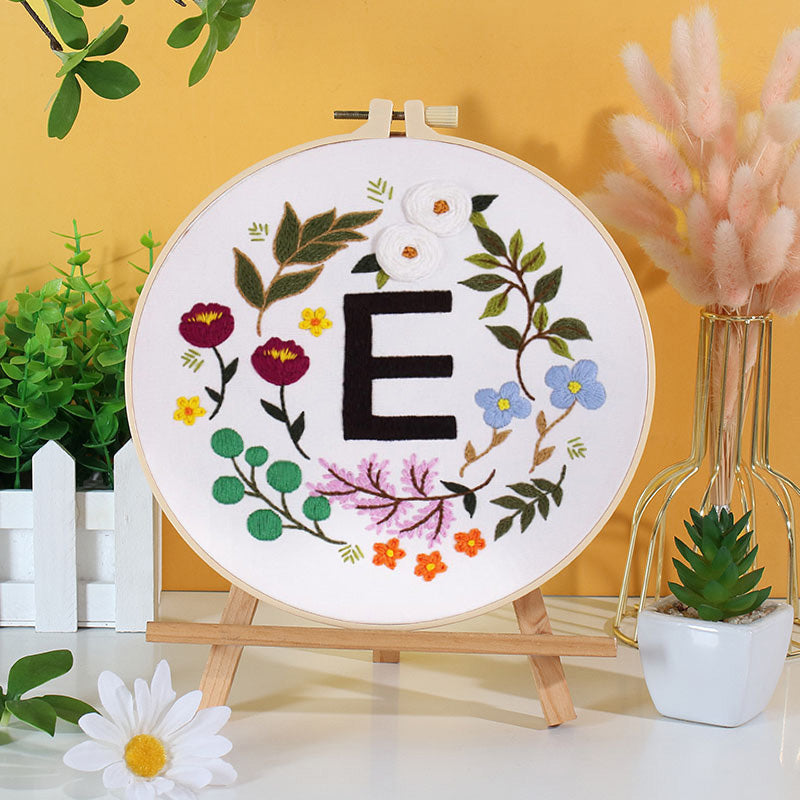 HOME & LOVE Floral Monogram Embroidery Kit