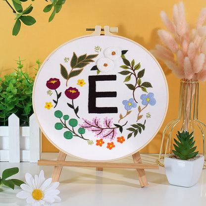 HOME & LOVE Floral Monogram Embroidery Kit